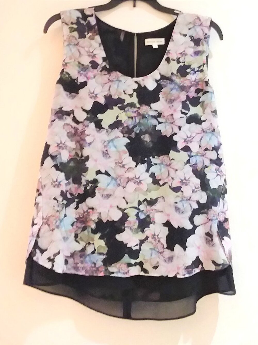 Rebecca Tailor Floral Print 100% Silk Tank Top
